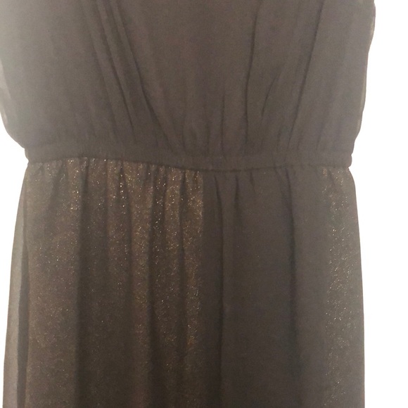 Black chiffon overlay dress with gold skirt - Picture 5 of 6